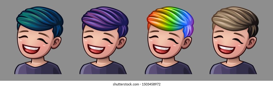 Emotion icons smile man for social networks and stickers. Vector illustration