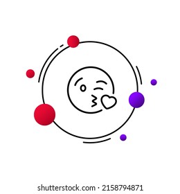 Emotion line icon. Heart instead of eyes, round face, distempered emoticon. Feeling, emoji. Love concept. Vector line icon for Business and Advertising