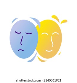 Emotion Masks Isolated. Vector Illustration of Feelings People.