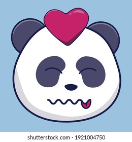 emotion panda with heart in the head