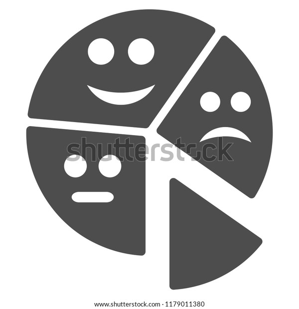 Emotion pie chart vector icon. Style is flat\
graphic gray symbol.