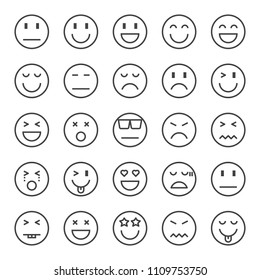 emotion pixel perfect icons, vector line editable stroke (48x48)