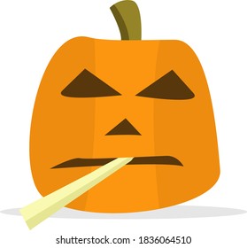 Emotion pumpkin icon. Cartoon of emotion pumpkin vector icon for web design isolated on white background