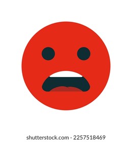 Emotion rating feedback - awful. Rating satisfaction icon. User experience feedback. Red mood emoticon. Negative concept. Vector illustration
