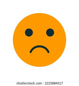 Emotion rating feedback - bad. Rating satisfaction icon. User experience feedback. Orange mood emoticon. Negative concept. Vector illustration