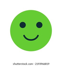 Emotion rating feedback - good. Rating satisfaction icon. User experience feedback. Green mood smiley emoticon. Positive concept. Vector illustration