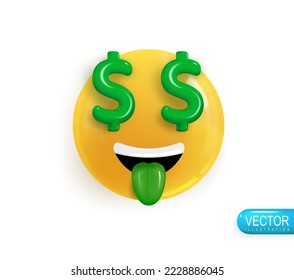 Emoción Realista 3d Render. Icono Sonríe Emoji. Emoticonos brillantes amarillos vectoriales. PNG