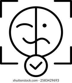 Emotion Recognition icon line high quality