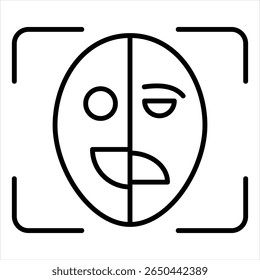 Emotion Recognition Icon Line Vector Illustration