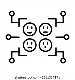 Emotion Recognition Line Icon Vector Illustration