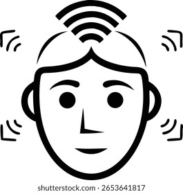 Emotion recognition sensor silhouette design showing technological advancement and innovation
