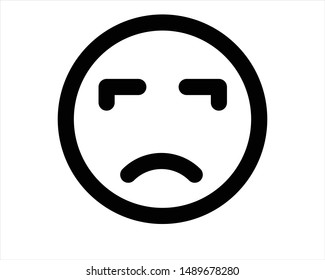 emotion sad line icon - vector