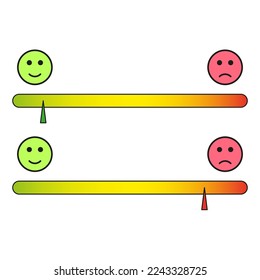 emotion scale. Smile face. Flat character. Vector illustration. Stock image.
