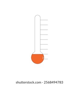 Emotion scale thermometer with low level. Stress level measurement. Feeling and mood chart. Anger indicator symbol isolated on white background. Vector outline flat illustration