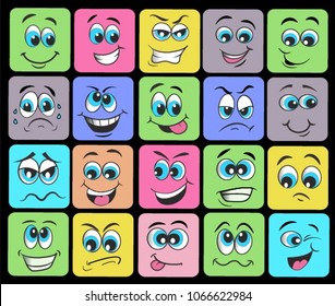 emotion set.emoji set.vector illustration