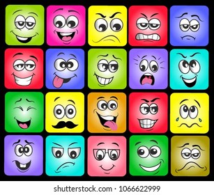 emotion set.emoji set.vector illustration