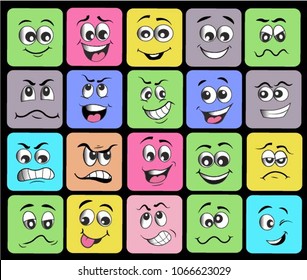 emotion set.emoji set.vector illustration