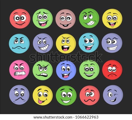 emotion set.emoji set.vector illustration