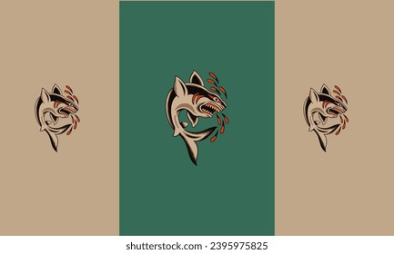 emotion shark vector illustration flat design