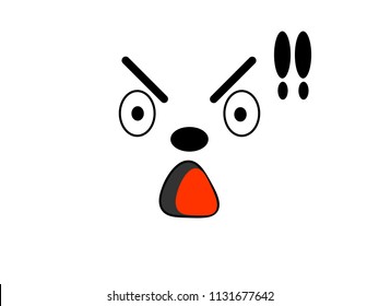 Emotion Shocked on White background