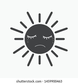 emotion sun icon on white background.