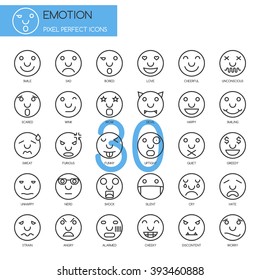 Emotion  , Thin Line and Pixel Perfect Icons
