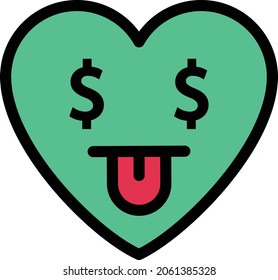 emotion vector colour line  icon