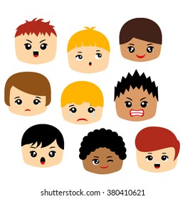 Emotion Vector Featuring Boy Faces Stock Vector (Royalty Free ...