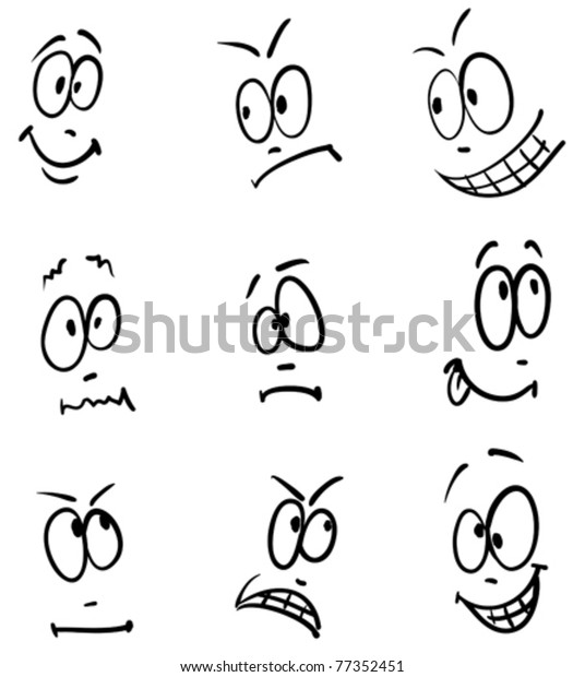 Emotion Vector Set Nine Face Stock Vector (Royalty Free) 77352451 ...