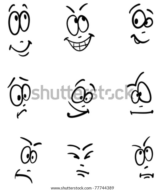 Emotion Vector Set Nine Face Stock Vector (Royalty Free) 77744389 ...