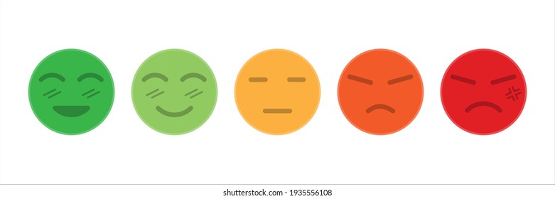 Emotional assessment icon set customer evaluation the service