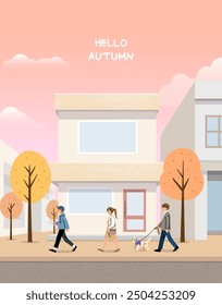 Emotional background illustration of fall