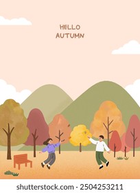 Emotional background illustration of fall