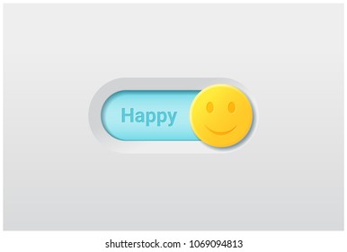 Emotional background with switch control turn on represent happy emotion , vector , illustration