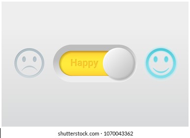 Emotional background with switch control turn on represent happy emotion , vector , illustration