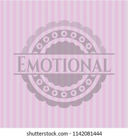 Emotional badge with pink background