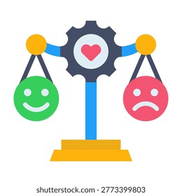 Emotional Balance Icon Flat Vector Illustration
