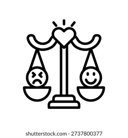 Emotional Balance Icon Line Vector Illustration