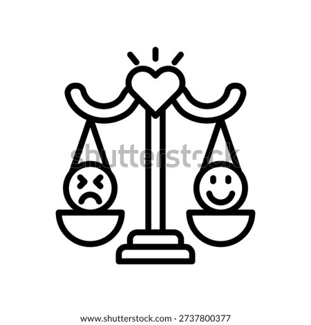 Emotional Balance Icon Line Vector Illustration