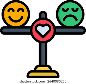 Emotional Balance Icon Lineal Color Vector Illustration