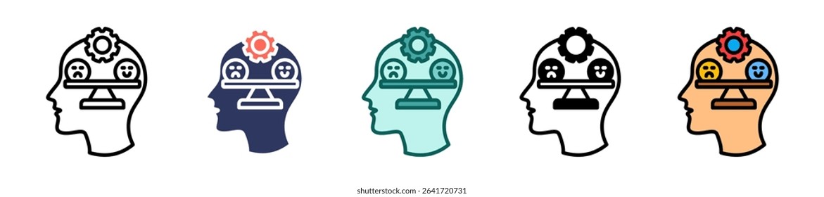 Emotional Balance Icon Multiple Vector Illustration