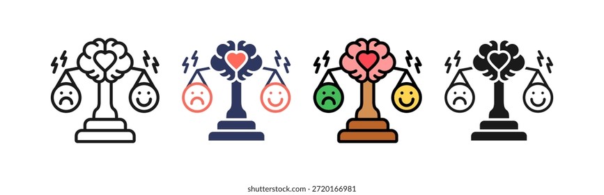 Icono de equilibrio emocional Ilustración vectorial múltiple