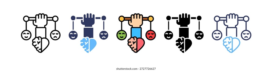 Icono de equilibrio emocional Ilustración vectorial múltiple