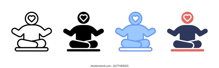 Conjunto de iconos de equilibrio emocional Colección de estilo múltiple