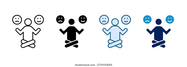 Conjunto de iconos de equilibrio emocional Colección de estilo múltiple