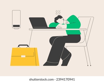 Emotional burnout abstract concept vector illustration. Psychological breakdown, burnout, emotional overload, psychologist consultation, mental health, stress and anxiety abstract metaphor.