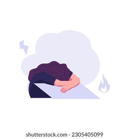 emotional burnout flat style illustration vector design