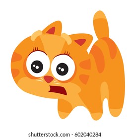 Emotional cat vector isolated cartoon