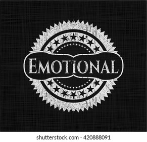 Emotional chalkboard emblem written on a blackboard