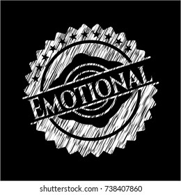 Emotional chalkboard emblem written on a blackboard